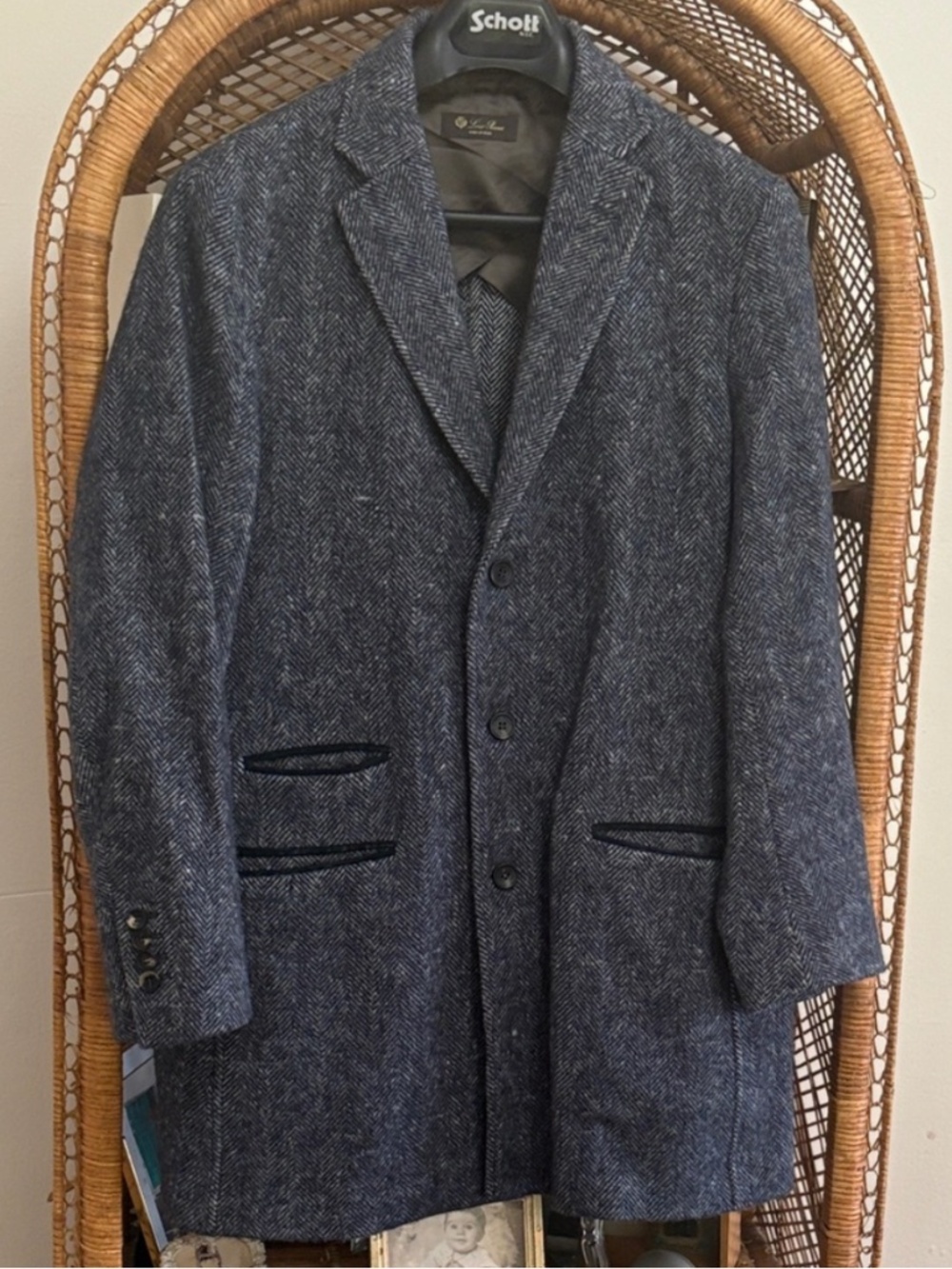 LORO PIANA MEN'S CHARCOAL BALZER SIZE : M